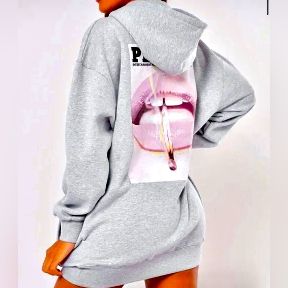 Oversized Playboy Hoodie Dress